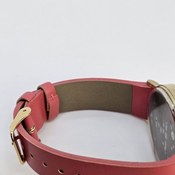 37MM Women's Watch Flamingo Dial Pink Faux Leather Bands New Battery - Picture 11 of 13